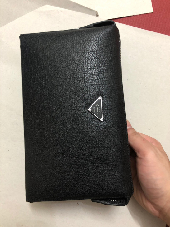 全新 沙驰男士带密码锁手拿包 头层牛皮