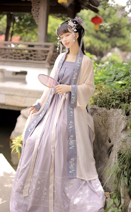 映春涧原创汉服兰巷辞宋制三件套夏季日常刺绣...