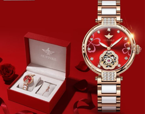 欧品客（OUPINKE）手表女全自动机械表...
