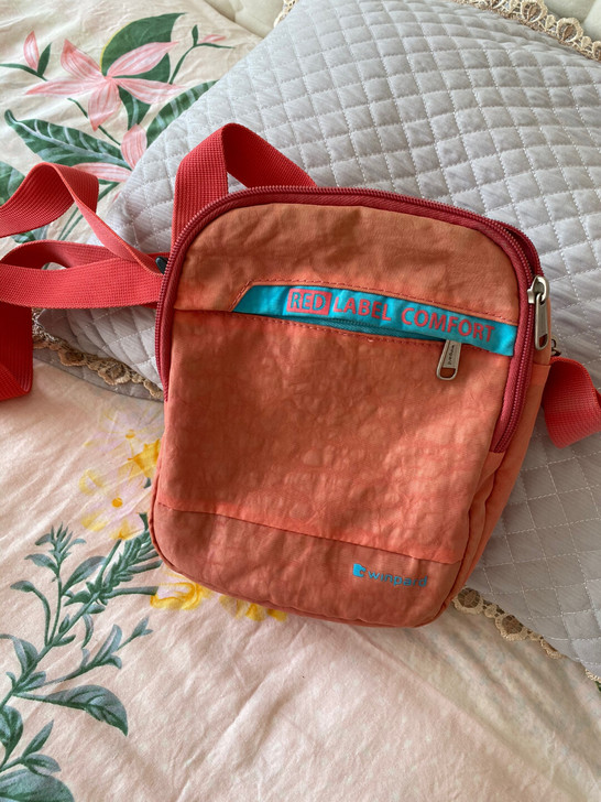 欧亚商场买的威豹登山轻巧斜挎包容量大