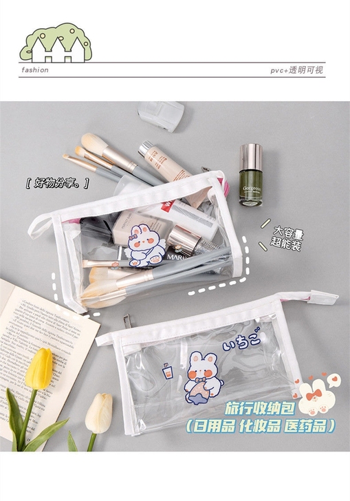 笔袋ins日系女生韩版简约小学生初中透明笔...