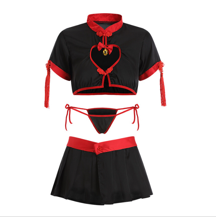 情趣内衣 性感火辣露乳诱惑民国立领旗袍制服...