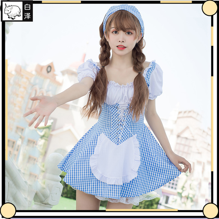 白泽洛丽塔洋装二次元cosplay女仆装L...