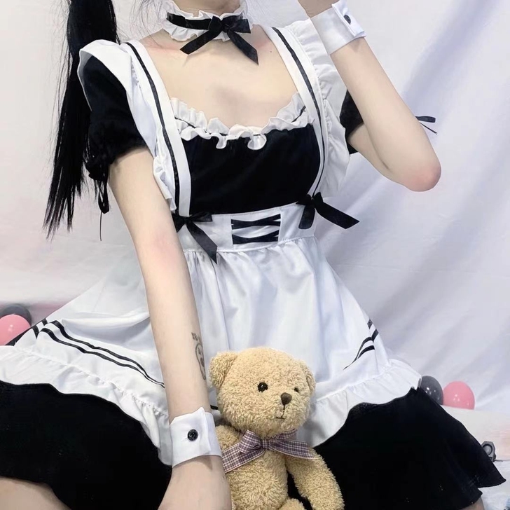 女仆装cos服日系可爱性感制服诱惑学生白菜...
