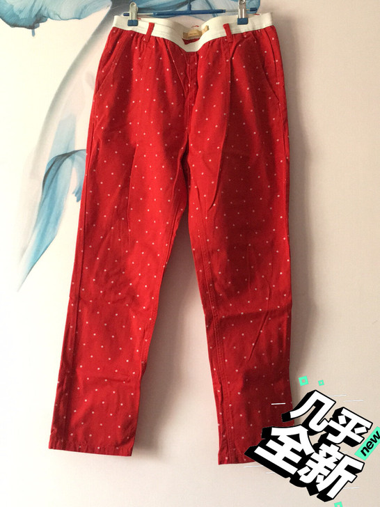 妖精的口袋休闲裤  正红色