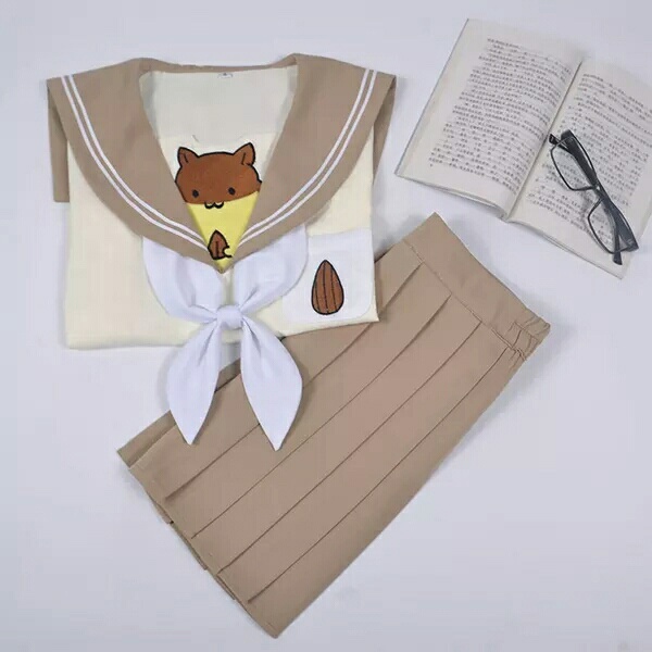 吓得我瓜子都掉了日系学院风可爱仓鼠JK制服...