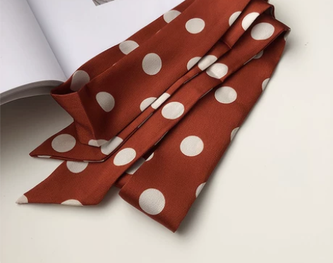 春秋新款韩版细长条窄丝巾女围巾绸缎小领巾腰...