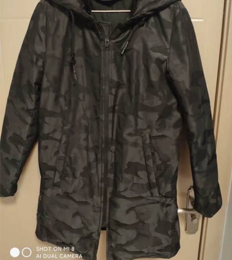 三福实体购入，中长款迷彩服外套M码，衣长8...
