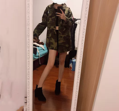 质量超好的迷彩服外套 搭配皮裤短裤都可。 ...