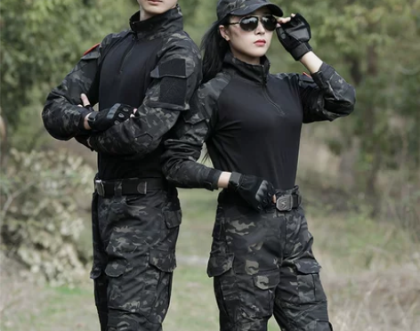 CS战术蛙服迷彩服套装男蛙人男士修身军训女...