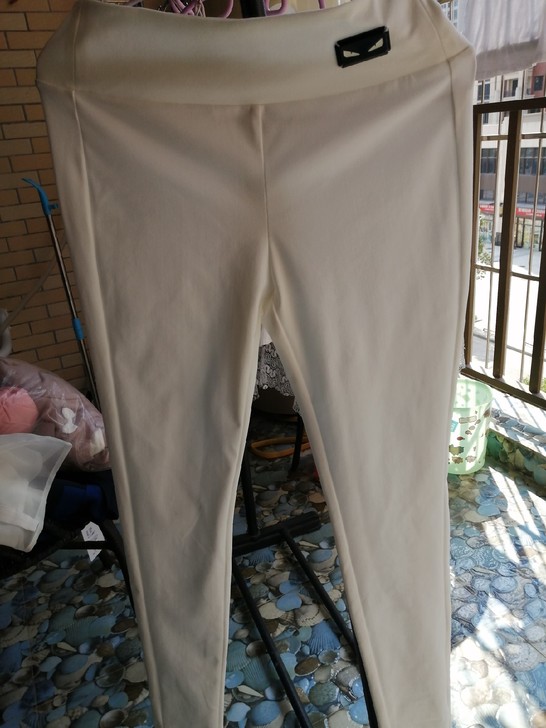 慧兰vilian 白色休闲裤 小脚裤 m