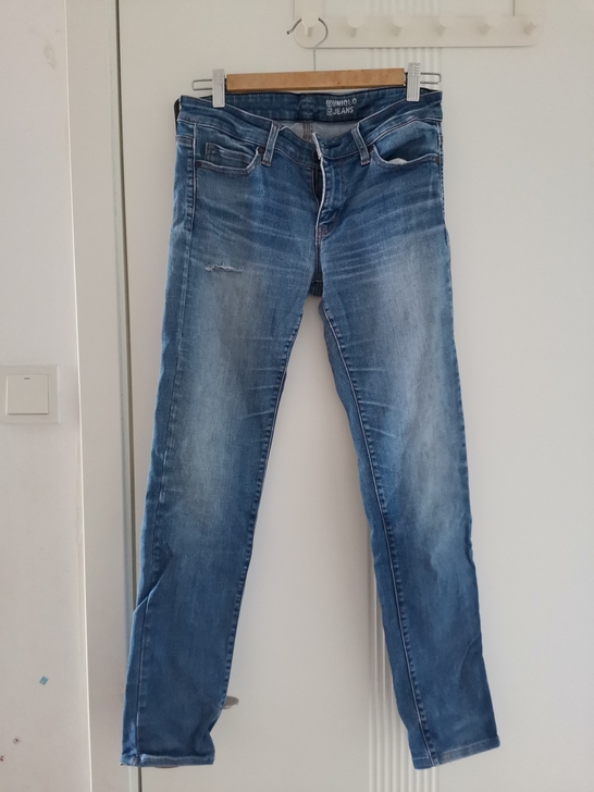 优衣库Uniqlo女士牛仔裤微弹性贴身