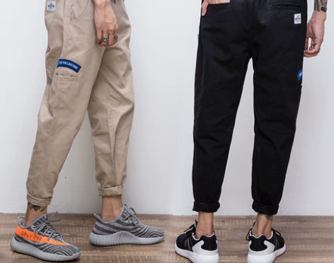 日系潮牌青少年九分裤 男士百搭裤子秋季宽松...