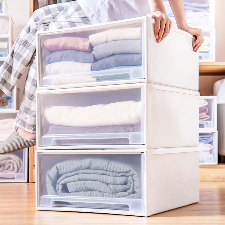 抽屉式收纳箱塑料收纳柜衣服收纳盒内衣整理箱