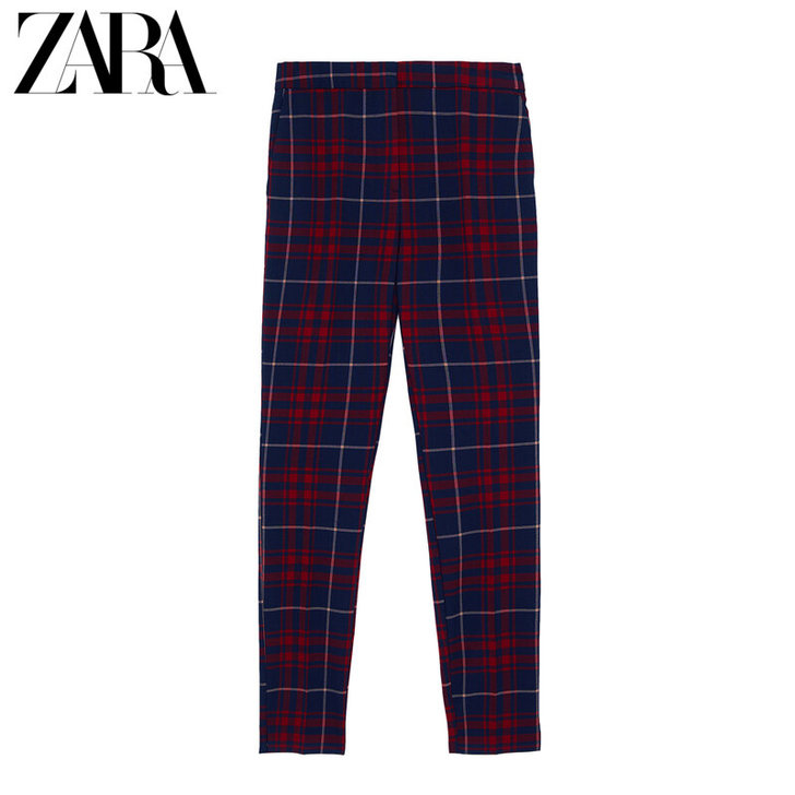ZARA 新款 女装 格子慢跑裤 0160...