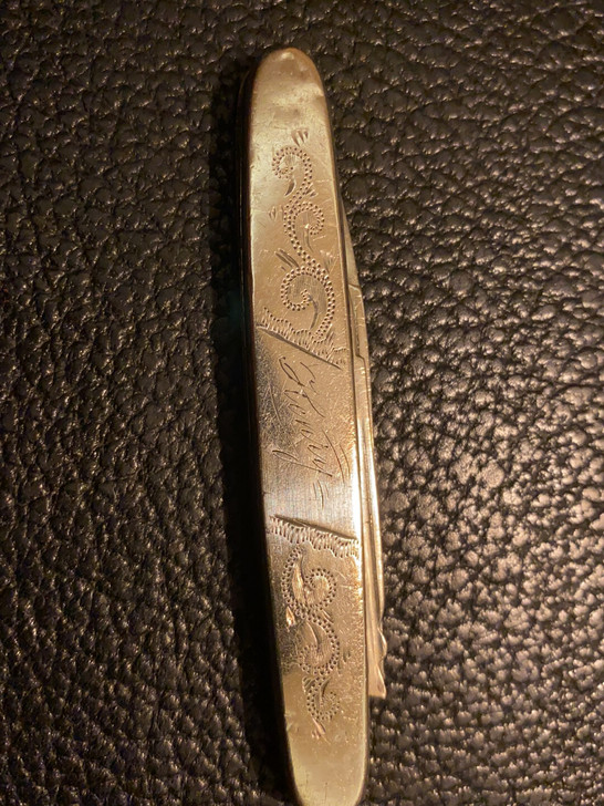 古董美国纯银制作多功能军刀，錾刻工艺，品相...