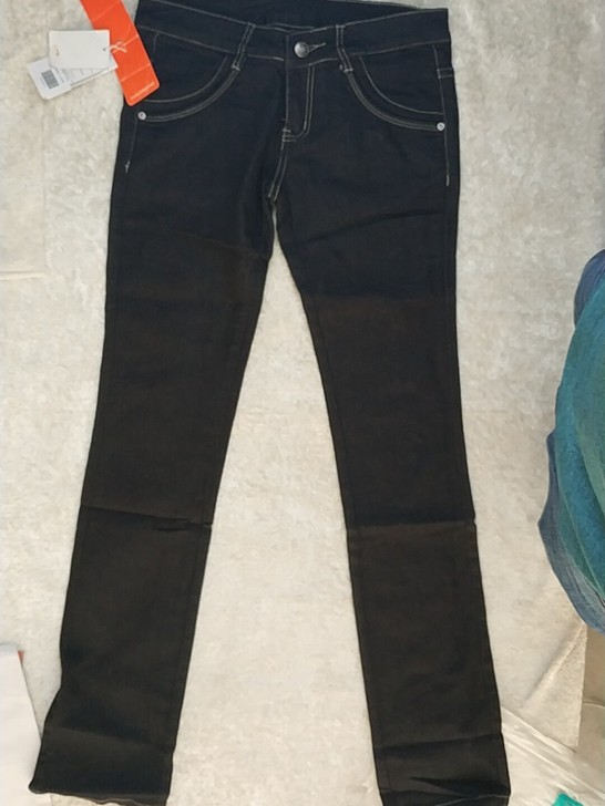 正品女士黑色低腰修身牛仔裤M码特价Q60