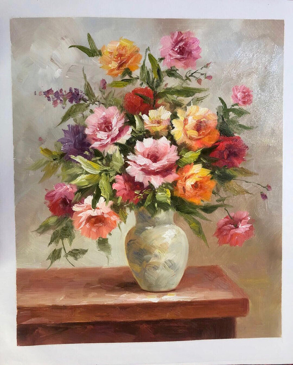 纯手绘现代花卉牡丹花向阳画油画海景帆船手工...