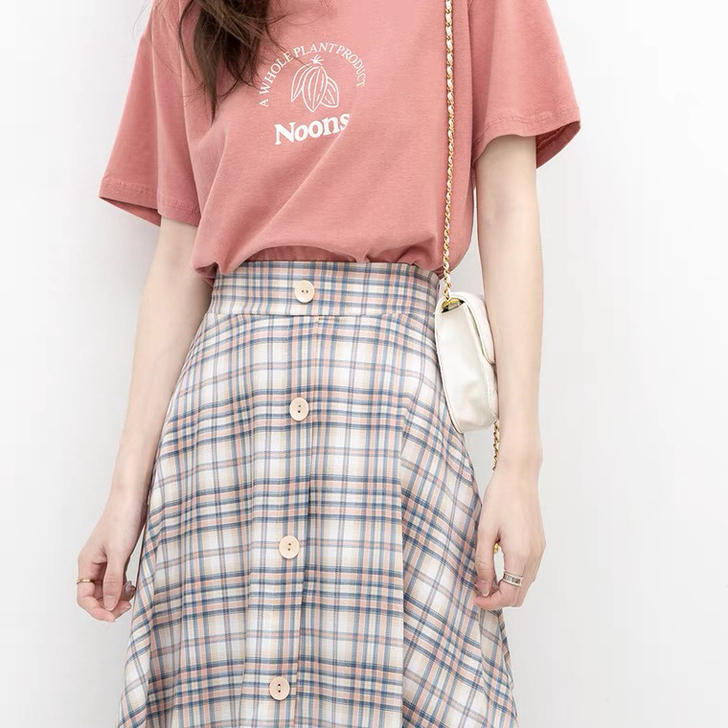 格子连衣裙全新 包邮