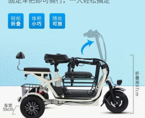 飞鸽电动三轮车家用小型接送孩子老年人女士亲...