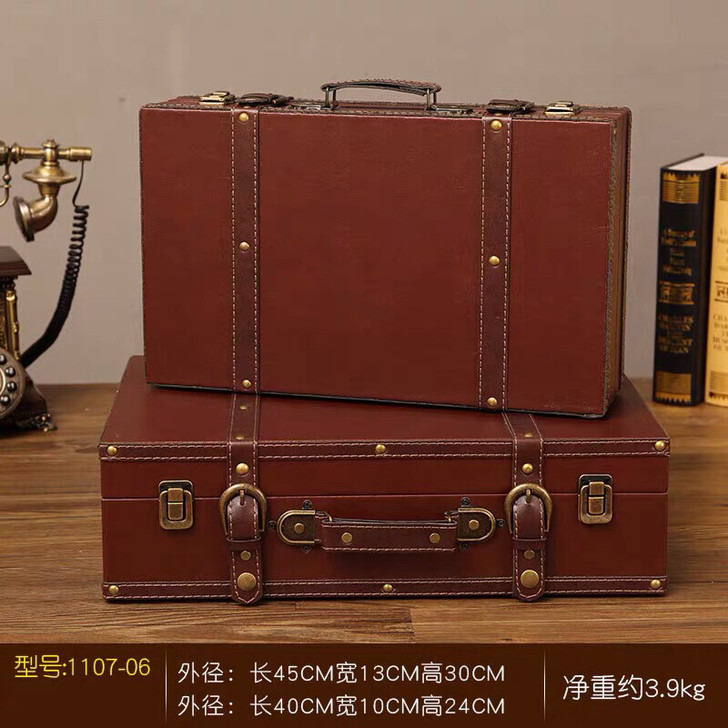 欧式复古手提箱储物木箱衣服收纳皮箱子旅行箱...