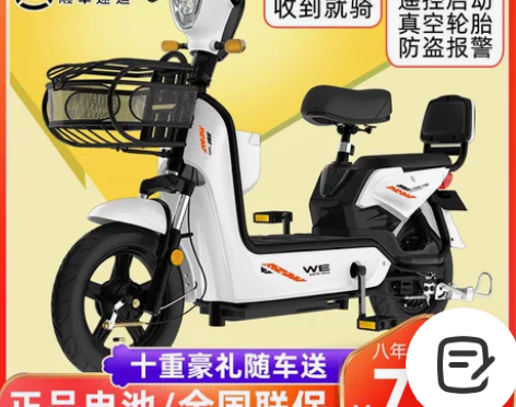 中富新国标电动车成人电动自行车48V小型电...