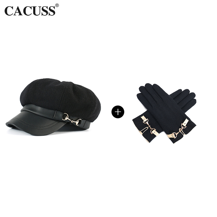CACUSS帽子女 冬季韩版保暖触屏加绒时...