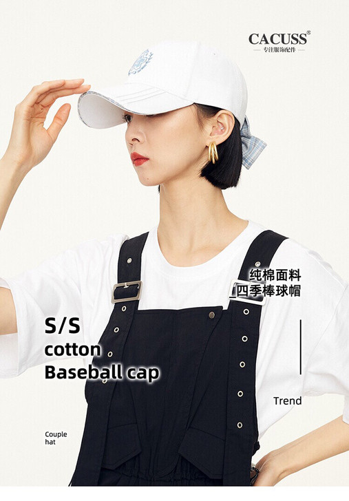 Cacuss棒球帽春夏新款蝴蝶结女帽刺绣韩版