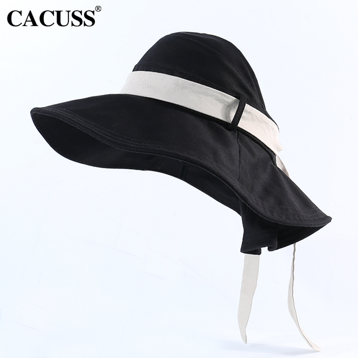 cacuss黑色遮阳帽大帽檐