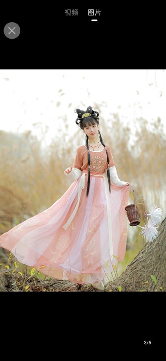 素羽华裳【芷兮】坦领汉服，敦煌风复原齐腰汉...