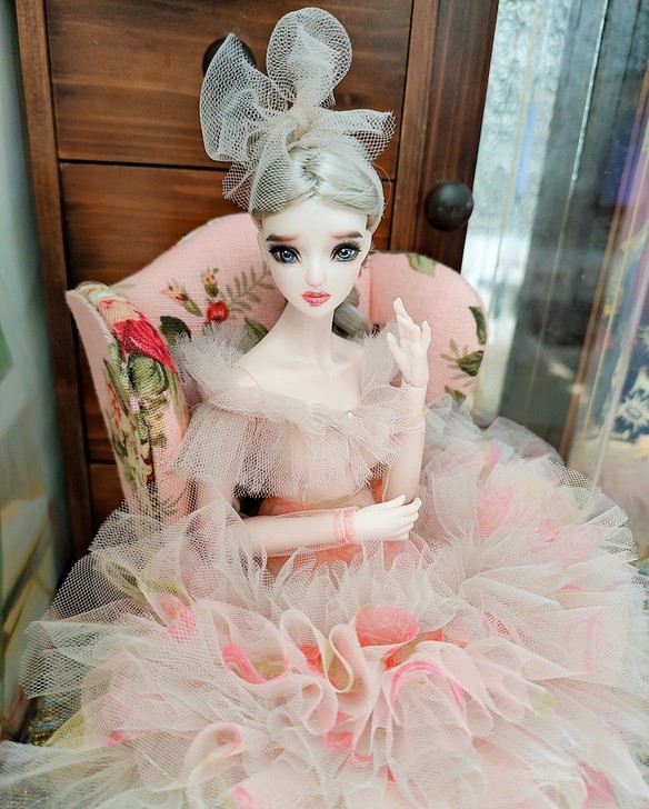 bedoll 公主裙，手作娃衣，缝制天然珍...