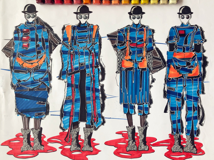 服號工作室｜低档品质 马克笔 服装效果图