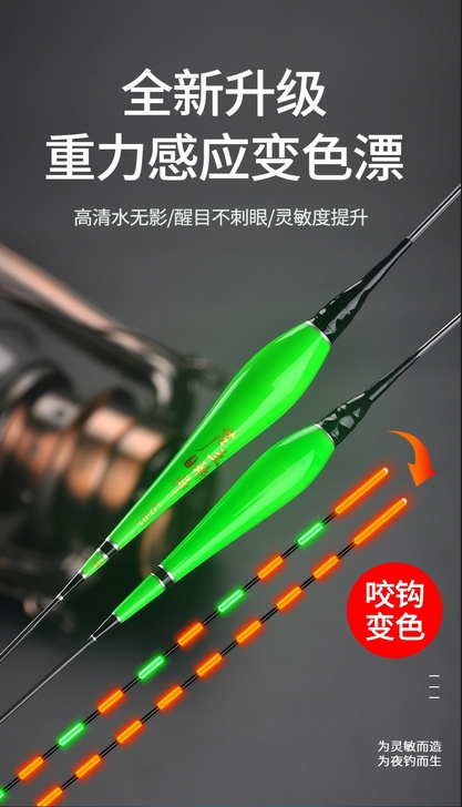 纳米电子漂 重力感应 夜光漂 咬钩变色 浮...