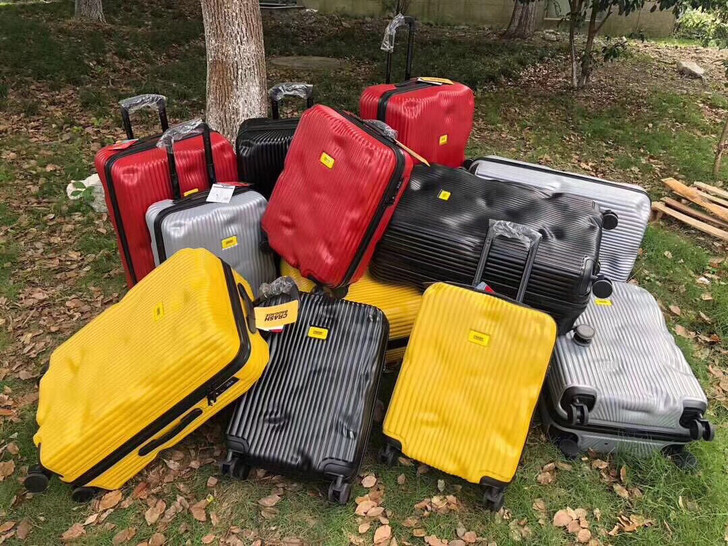 外贸出口意大利破损箱crash旅行箱PC拉...
