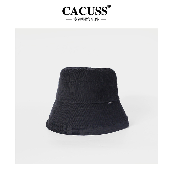 CACUSS帽子女秋冬灯芯绒水桶帽韩版百搭...