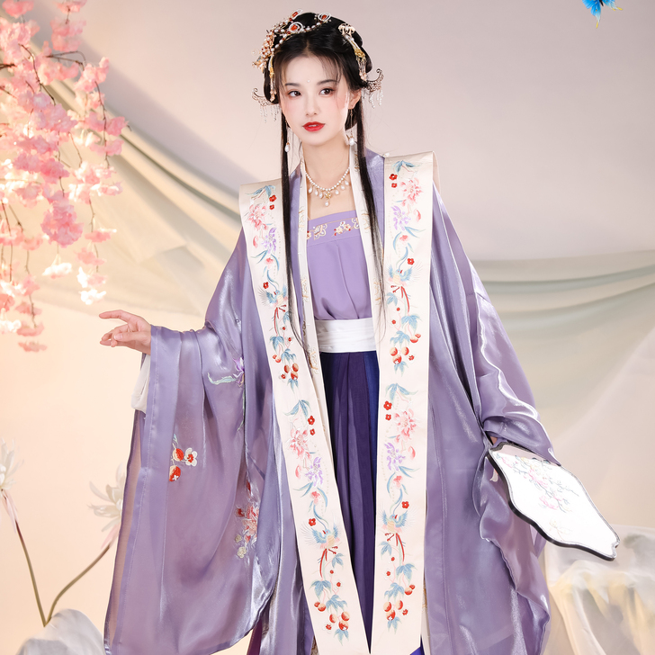 素羽华裳 碧落瑶 原创宋制霞帔汉服女对襟长...