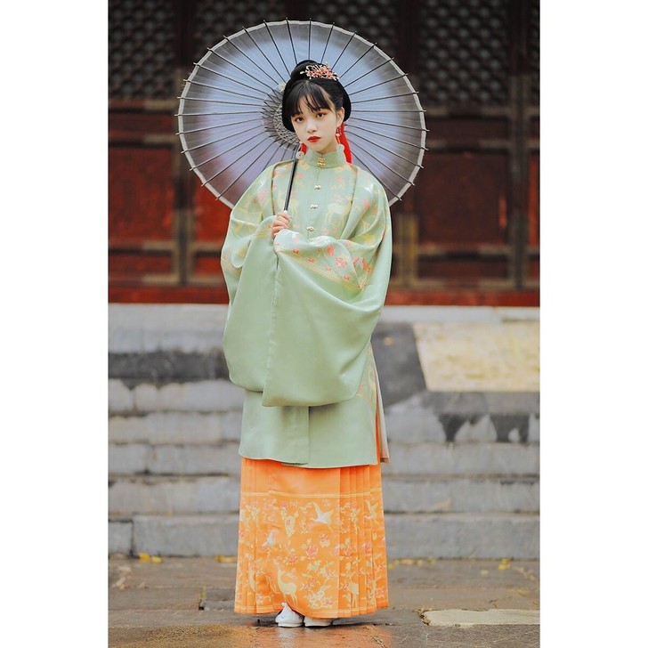 素羽华裳原创汉服女 明制仿妆花 立领长袄对...