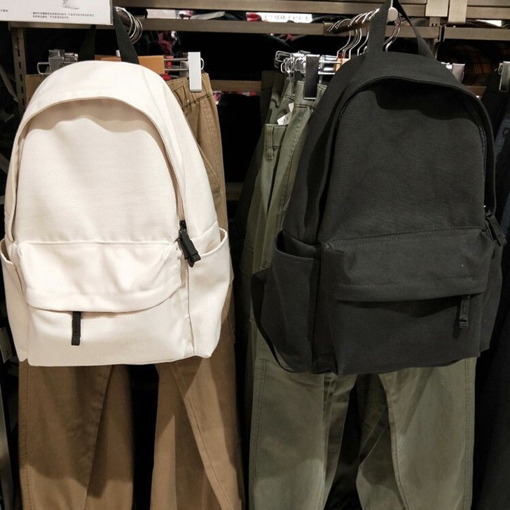 MUJI无印良品简约双肩包休闲背包男女包帆...