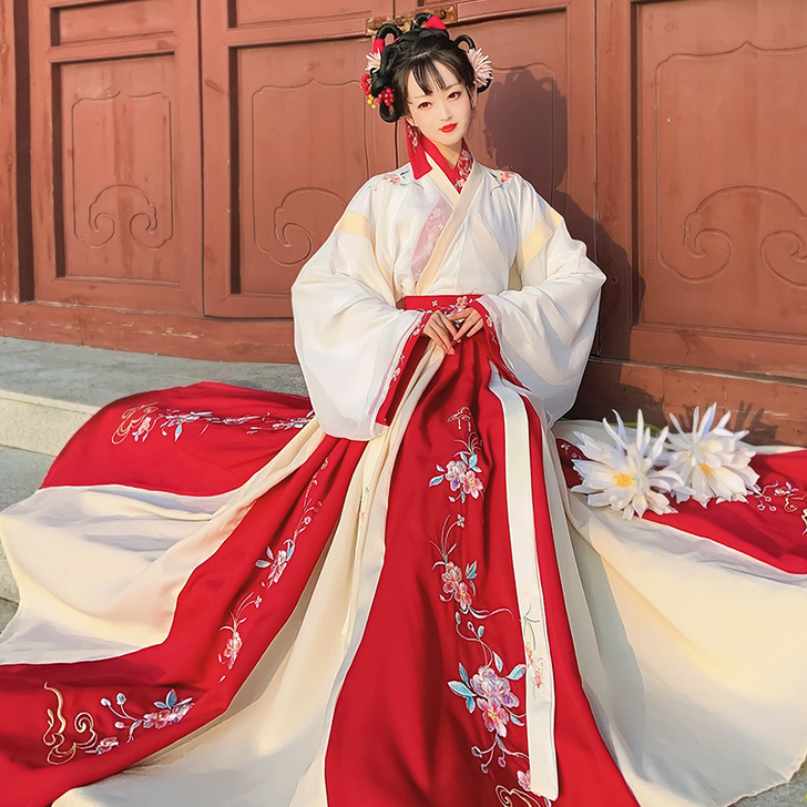 晋制交领汉服女秋冬学生中国风古装原创正品齐...