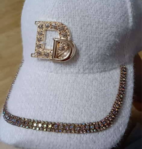 全新白色水貂毛镶钻帽子 兔毛真皮半指手套...