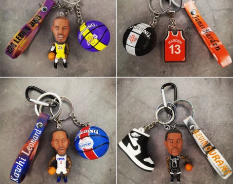 篮球钥匙扣科比詹姆斯库里哈登nba周边纪念...