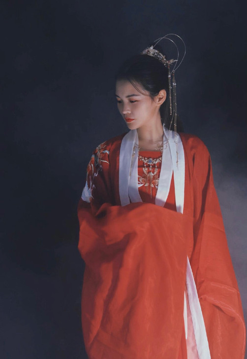 红妆迎月 墨子研 汉服女齐腰襦裙广袖大袖衫...