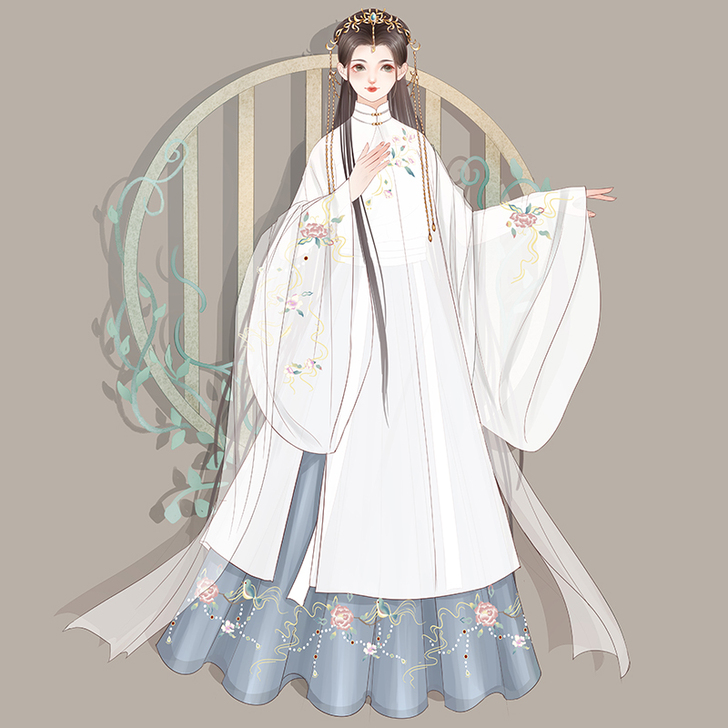 艺缕原创正品汉服女【牡丹记】袄裙刺绣立领褶...