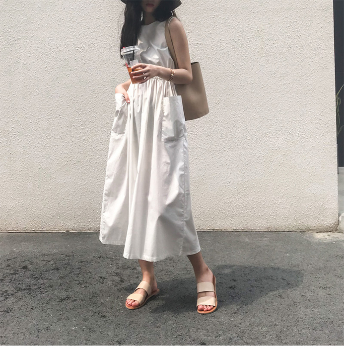 法国复古裙山本裙子夏季白色连衣裙女小清新中...