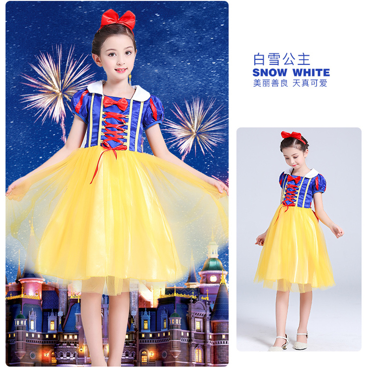 圣诞节灰姑娘白雪公主裙cosplay女童化...