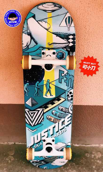 justice的滑板,短板双翘,非常漂亮的...