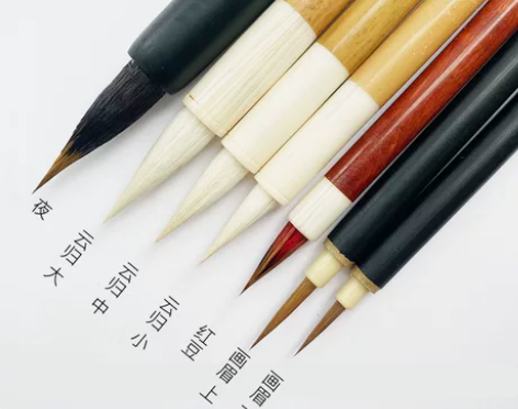 水彩勾线刻画上色兔毫国画白描工笔