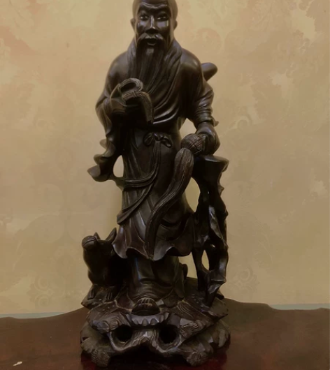 日本回流 小叶紫檀纯手工雕刻仙翁 年代保管...