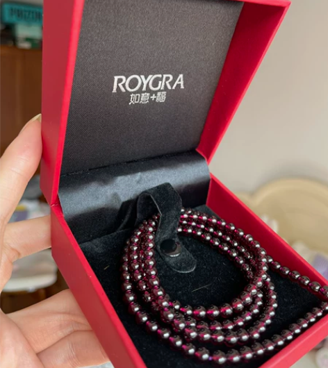 如意+福石榴石紫牙乌手串手链送礼礼盒 过节...