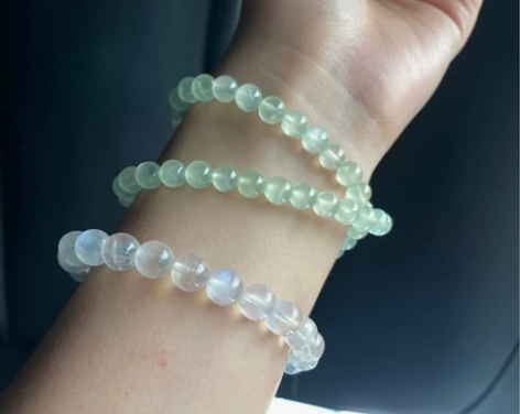 葡萄石手链双圈水晶 卡6.5左右 实物是奶...